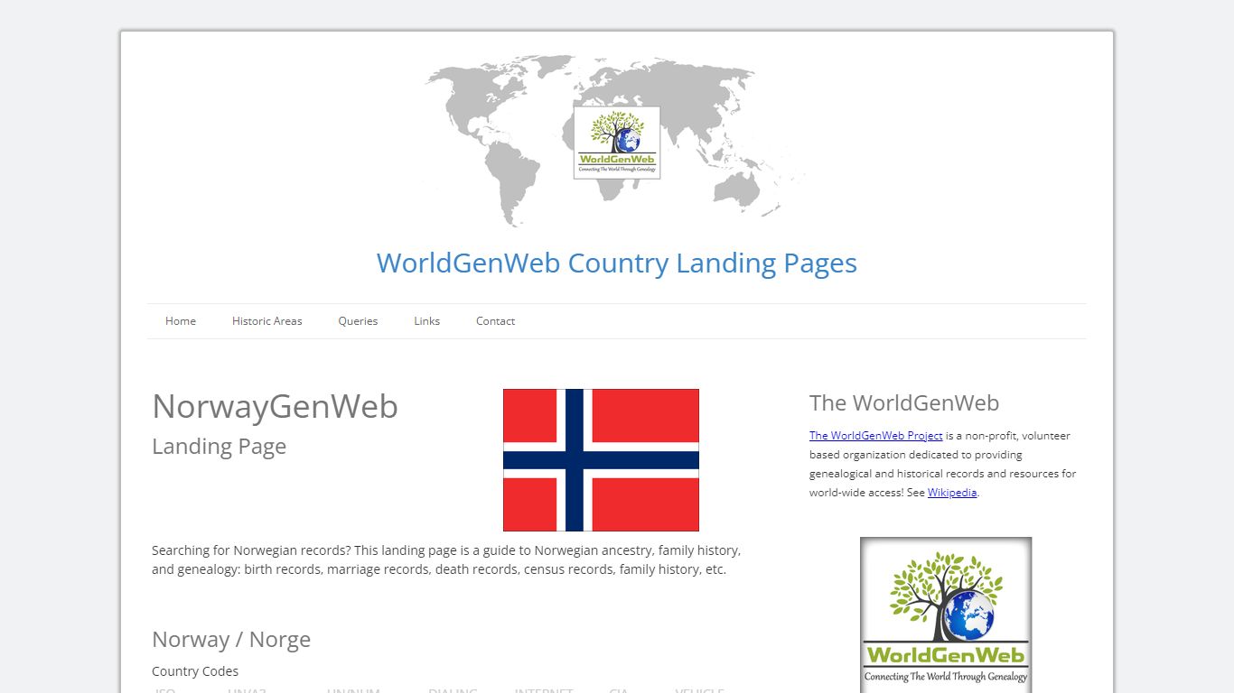 Norwegian Genealogy / NorwayGenWeb - WorldGenWeb Project