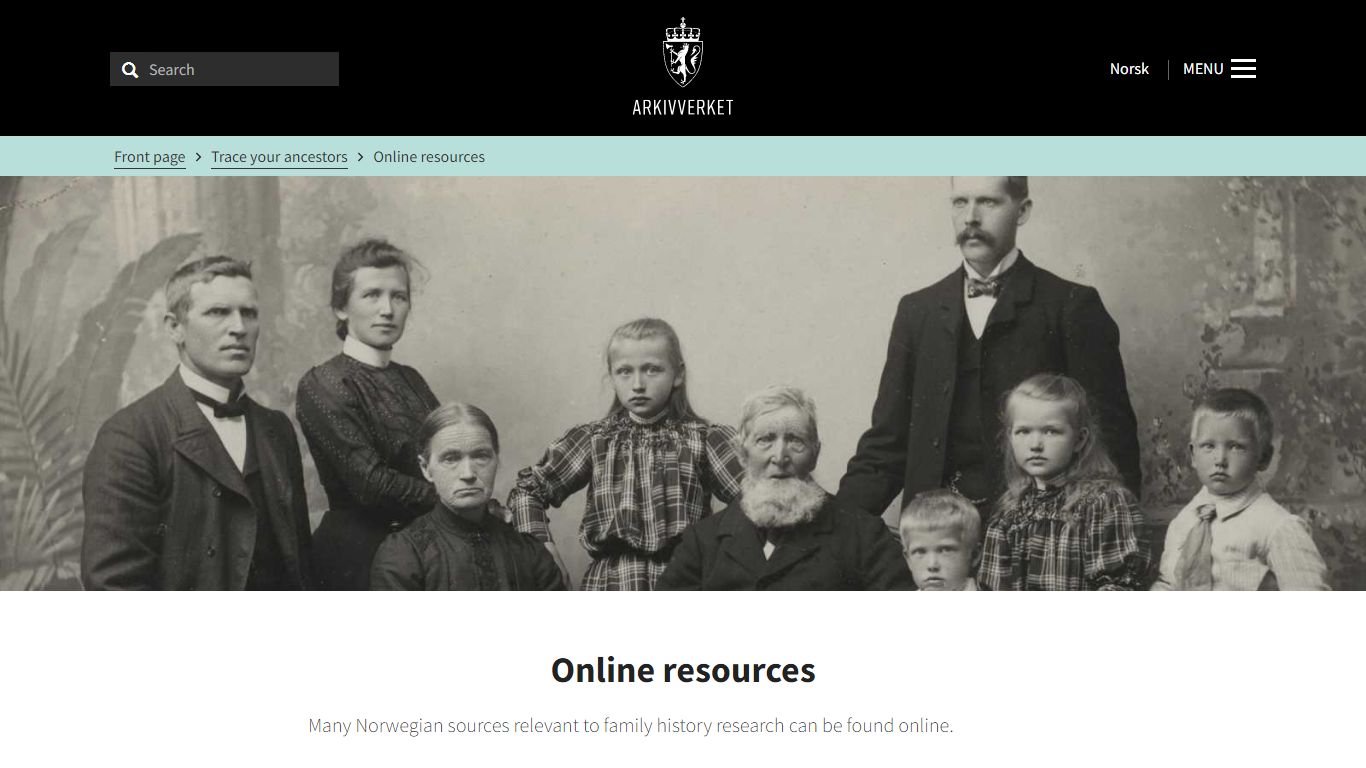 Online resources - The National Archives of Norway