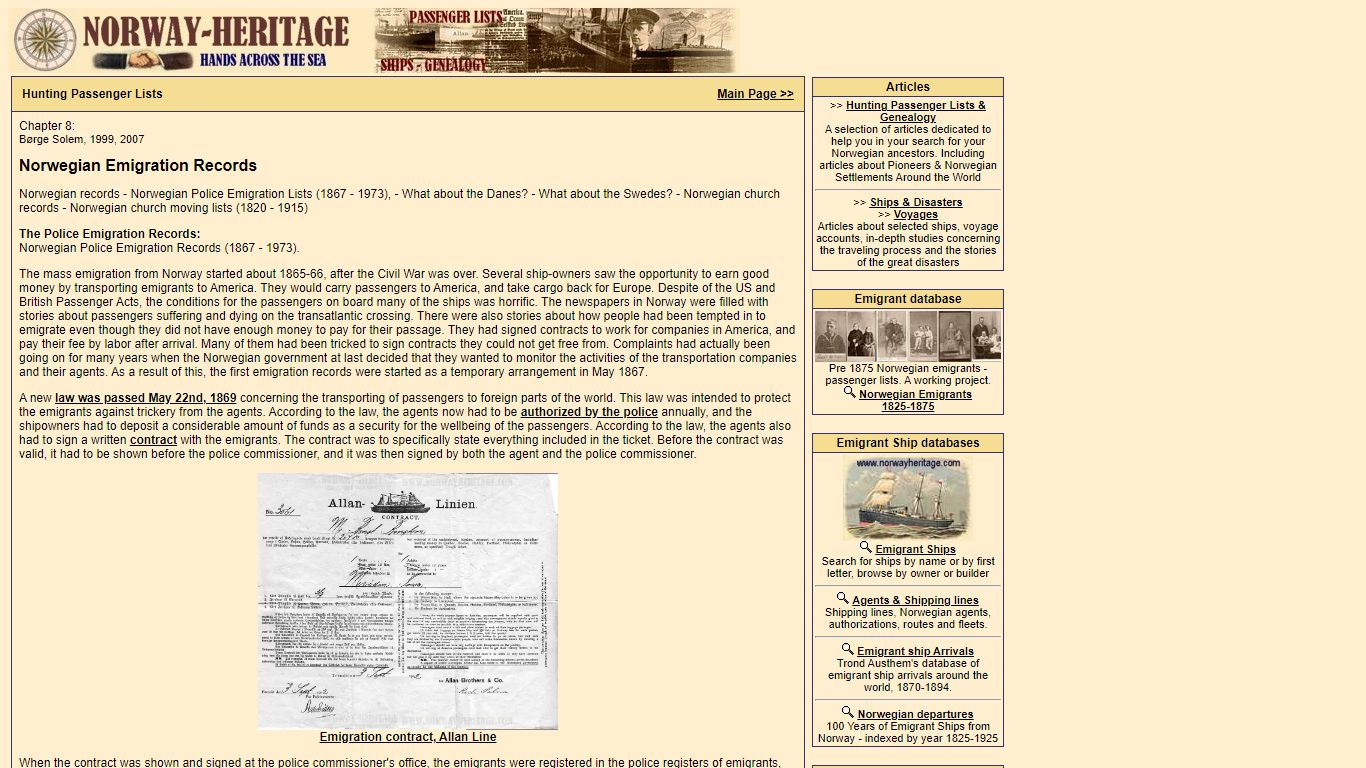 Norwegian emigration records - Norway Heritage